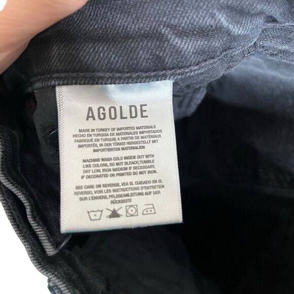 Agolde Nico High Rise Slim Jeans Compilation Black Women’s Size 24 Cotton - Picture 12 of 13